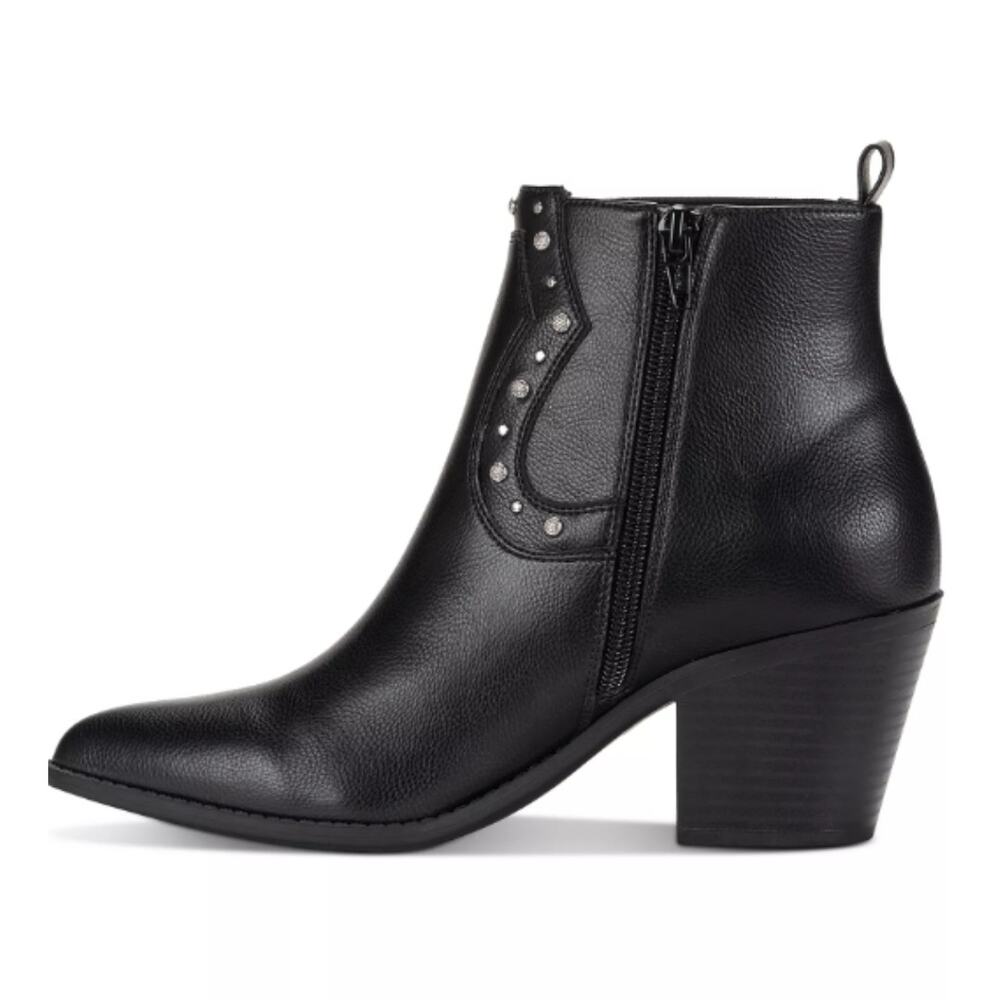 NEW Sun + Stone Indianaa Western Block Heel Dress Booties Gore Black Size 9.5M